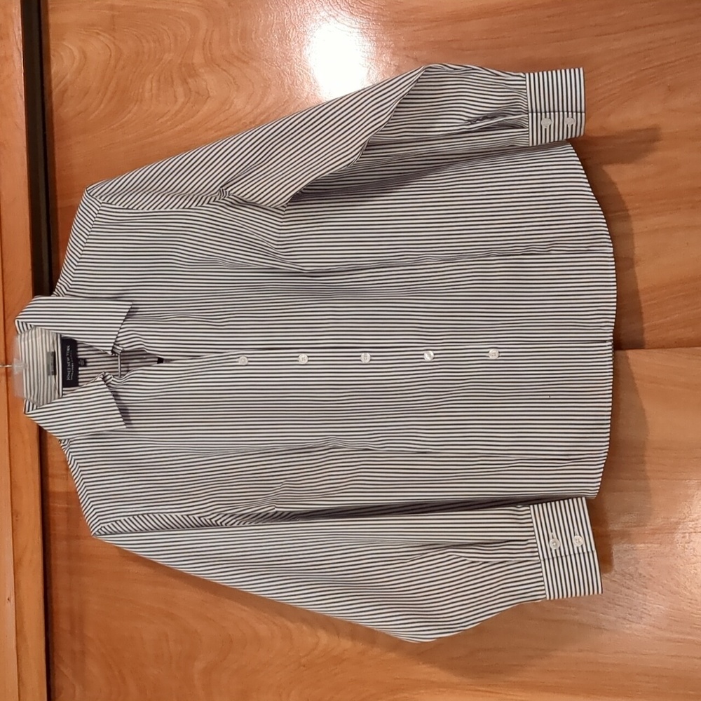 Jones New York Black and White Stripe Blouse